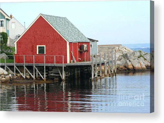 Peggy's Cove Acrylic Print featuring the photograph Fishermans House on Peggys Cove by Thomas Marchessault