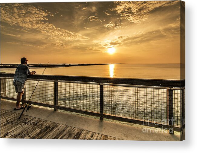 Ohio Acrylic Print featuring the photograph Fishing at Sunrise by Metaphor Photo