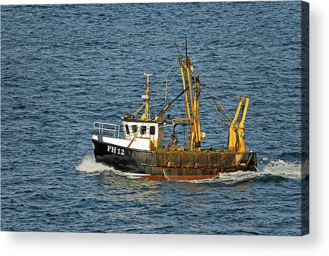 Europe Acrylic Print featuring the photograph Fishing Boat FH12 off Pendennis Point by Rod Johnson