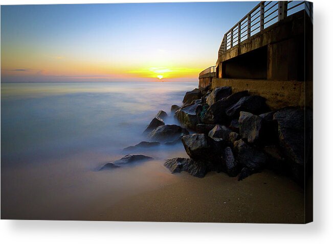 Jetty Acrylic Print featuring the photograph Fishing Pier Sunrise by R Scott Duncan