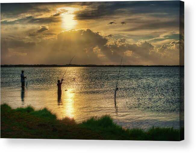 Fishing Acrylic Print featuring the photograph Fishing with Dad by Nikolyn McDonald
