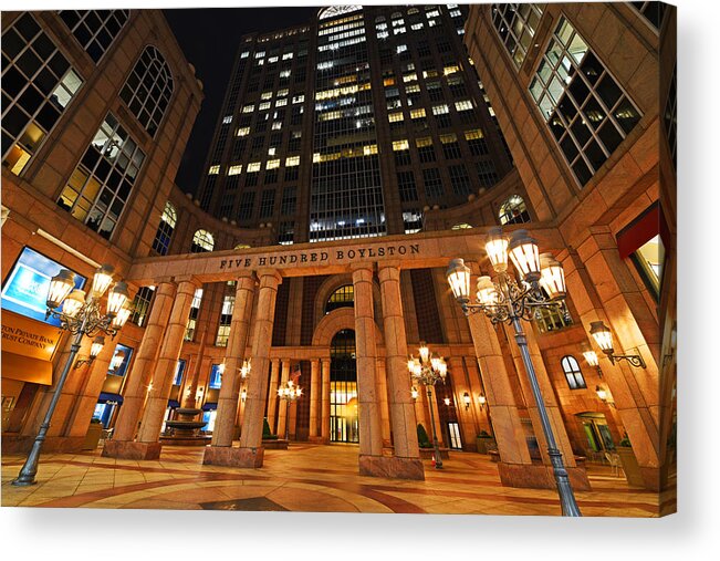 Boston Acrylic Print featuring the photograph Five Hundred Boylston Street Boston MA by Toby McGuire