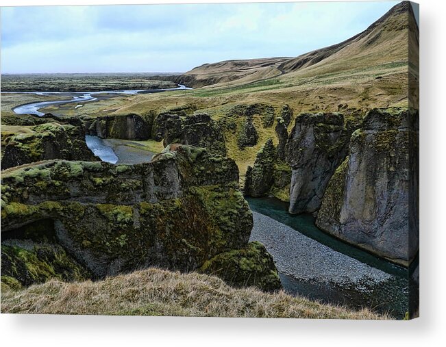 River Acrylic Print featuring the photograph Fjaorargljufur Canyon # 1 by Allen Beatty