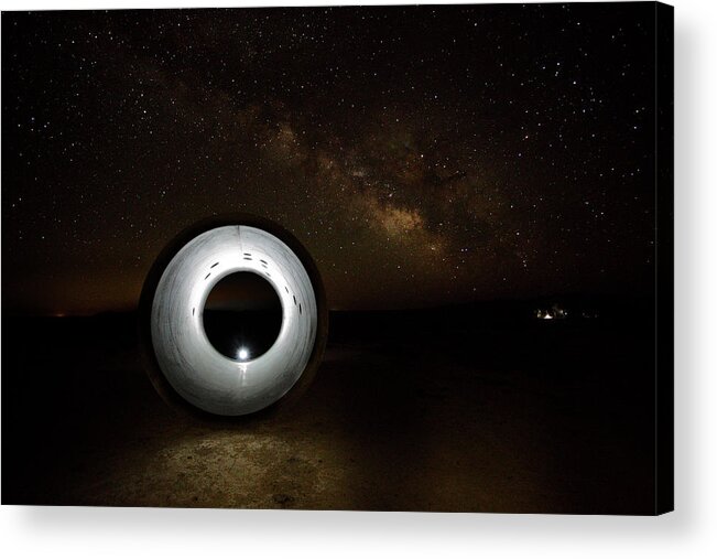 Bonneville Basin Acrylic Print featuring the photograph Flash Under the Milkyway by David Andersen