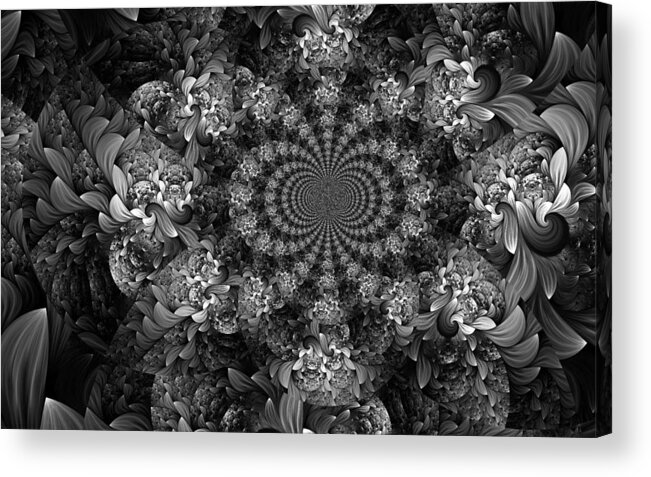 Fractal Acrylic Print featuring the digital art Floral Fractal 1 by Digital Art Cafe
