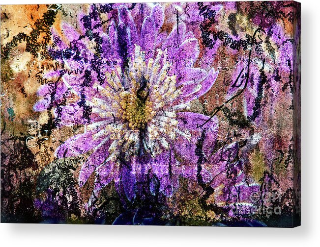 Floral Poetry Of Time Acrylic Print featuring the digital art Floral Poetry of Time by Silva Wischeropp