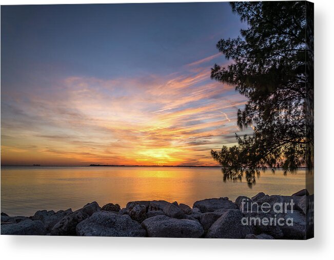 Sunset Acrylic Print featuring the photograph Florida sunset #3 by Paul Quinn