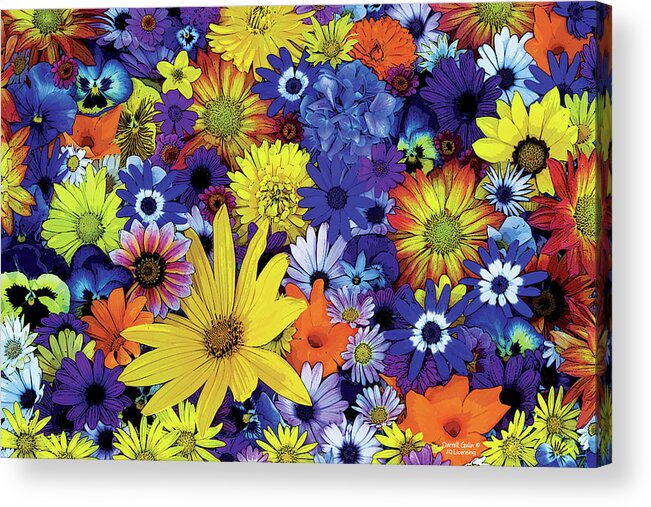 Flowers Acrylic Print featuring the painting Flower Garden 1 by JQ Licensing