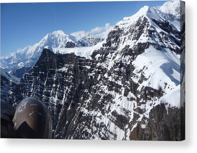 Denali Np Acrylic Print featuring the photograph Flying thru the Great Gorge by Joel Deutsch