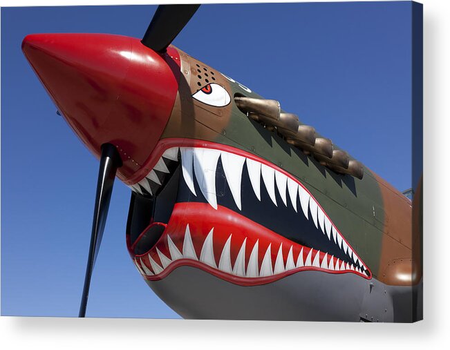 P-40 Acrylic Print featuring the photograph Flying tiger plane by Garry Gay