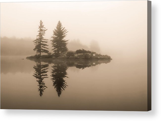 Landscape Acrylic Print featuring the photograph Foggy Morning Caution by Karl Anderson