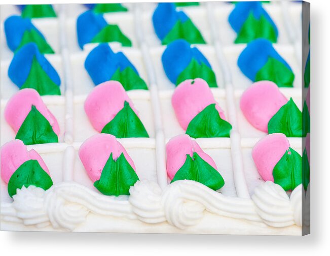 Birthday Cakes Acrylic Print featuring the photograph Fondant close-up by Brian Green