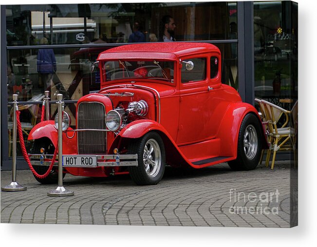 Old Acrylic Print featuring the photograph Ford Coupe Hot Rod Classique Car by Vladi Alon