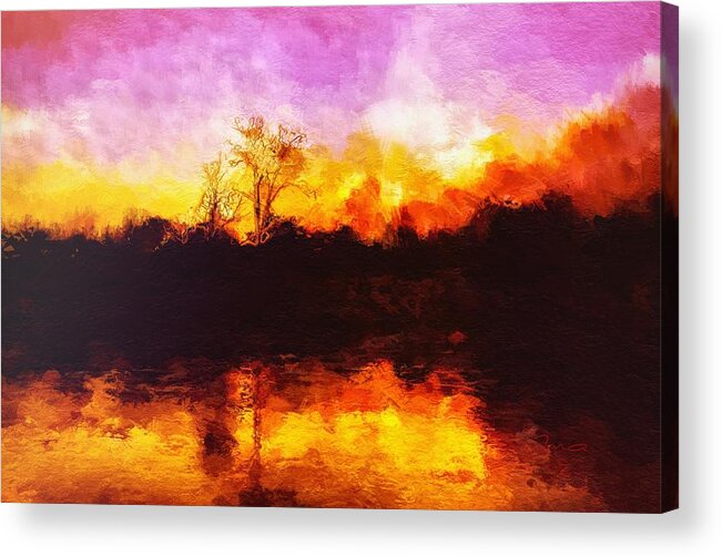 forest Fire Acrylic Print featuring the painting Forest Fire by Mark Taylor