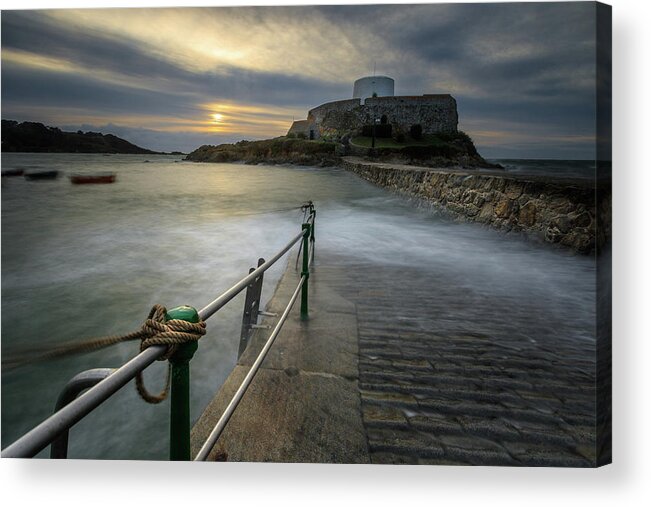 Architecture Acrylic Print featuring the photograph Fort grey Guernsey by Chris Smith