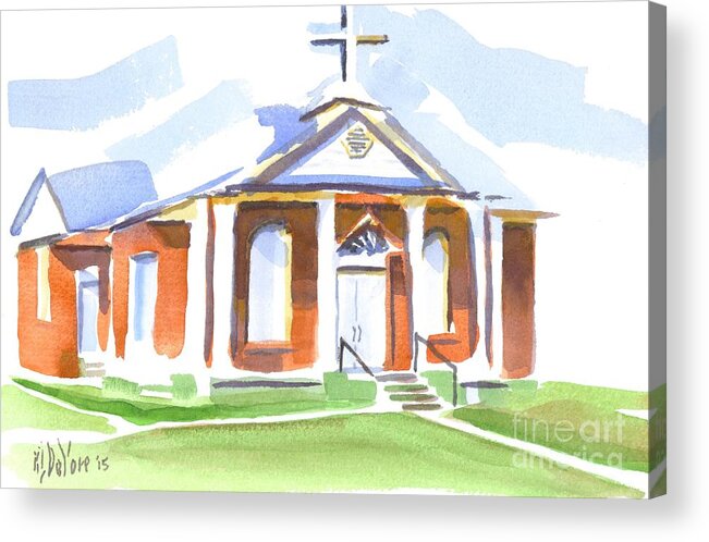 Fort Hill Methodist Church Acrylic Print featuring the painting Fort Hill Methodist Church by Kip DeVore