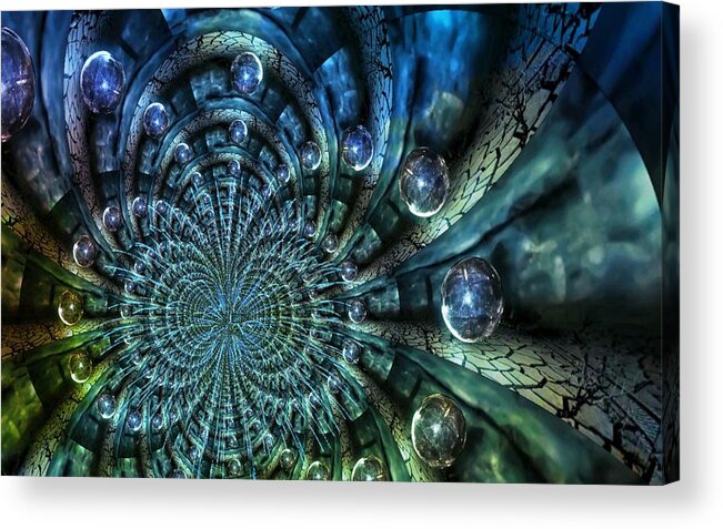 Fractal Acrylic Print featuring the digital art Fractal Planet by Digital Art Cafe