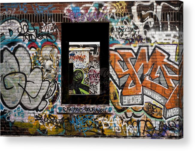 Graffiti Acrylic Print featuring the photograph Frames by Kreddible Trout