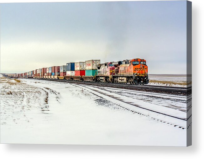 Locomotive Acrylic Print featuring the photograph Freight Train by Todd Klassy