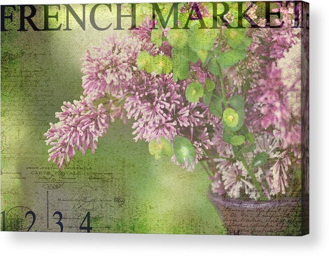 Lilac Acrylic Print featuring the photograph French Market Series M by Rebecca Cozart