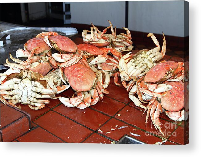 Wingsdomain Acrylic Print featuring the photograph Fresh Cooked Crabs At Fishermans Wharf San Francisco California 7D14459 by San Francisco