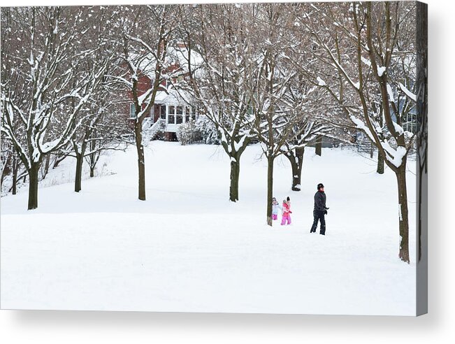 Snow Acrylic Print featuring the photograph Fresh Trail by Keith Armstrong