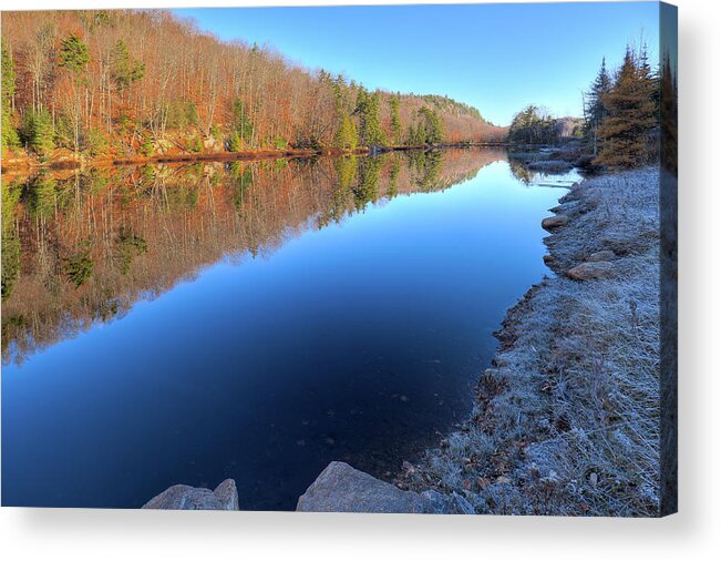 Landscapes Acrylic Print featuring the photograph Frosty Morning on Bald Mountain Pond by David Patterson