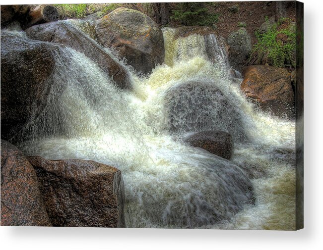 Hdr Acrylic Print featuring the photograph Frozen Falling by Kevin Munro