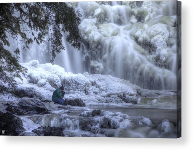 Houston Brook Falls Acrylic Print featuring the photograph Frozen Falls by John Meader