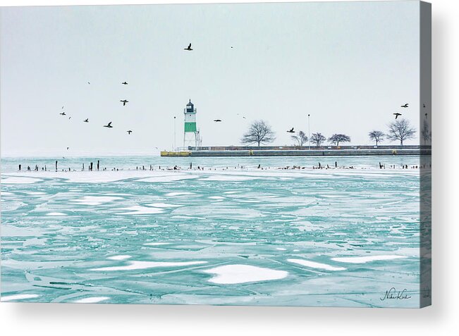 Usa Acrylic Print featuring the photograph Frozen in Chicago by Framing Places