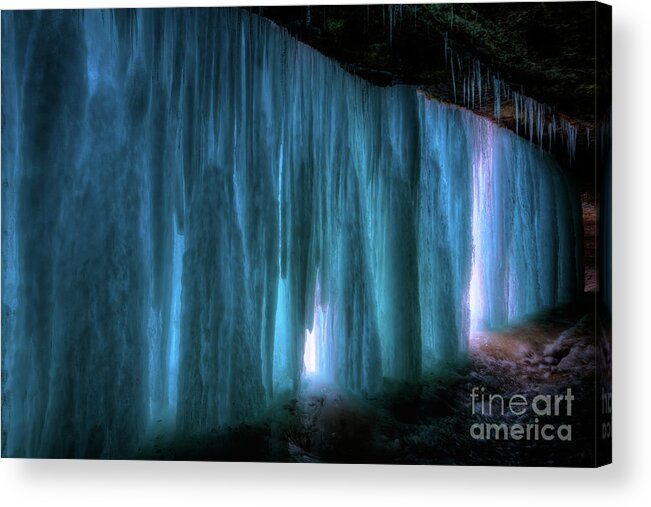 Fine Art Acrylic Print featuring the photograph Frozen Minnehaha Falls Minneapolis III by Wayne Moran