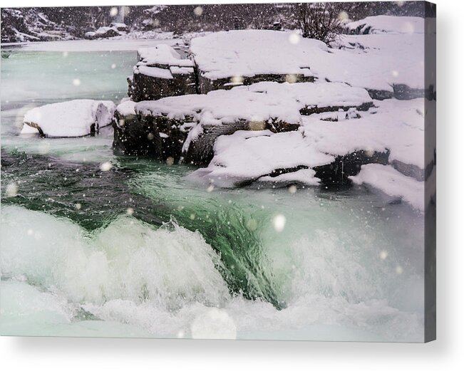 River Acrylic Print featuring the photograph Frozen Falls by Alex Lapidus