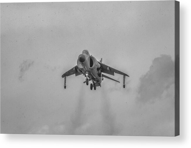 Aviation Acrylic Print featuring the photograph FRS1 Sea Harrier Landing by Guy Whiteley