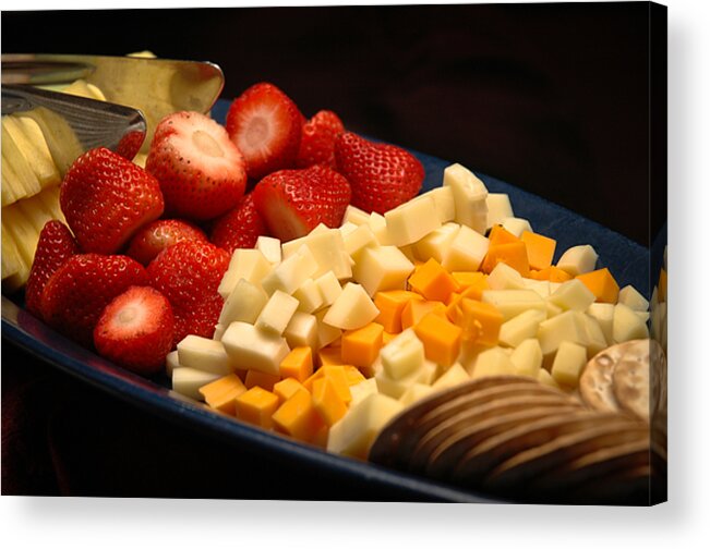 Food Acrylic Print featuring the photograph Fruit and Cheese Platter by Frank Mari
