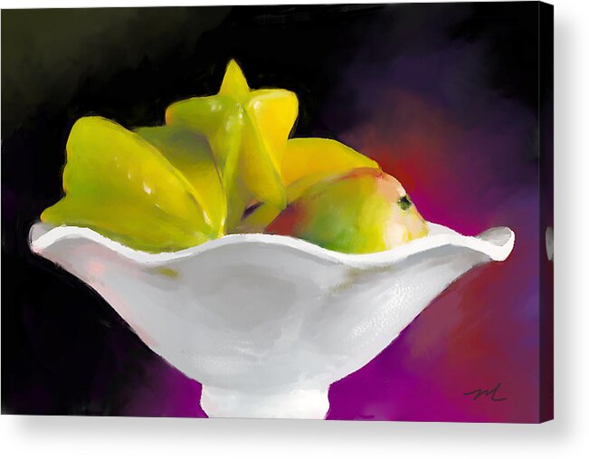 Star Acrylic Print featuring the digital art Fruit Bowl by Michelle Constantine