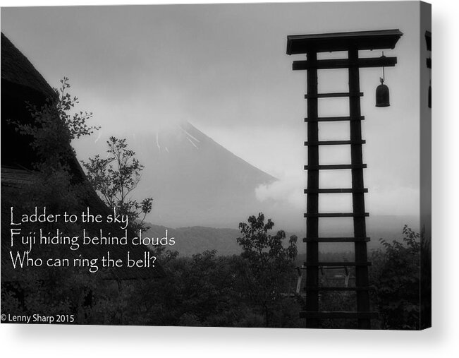 Japan Acrylic Print featuring the photograph Fuji Bell Haiku by Leonard Sharp
