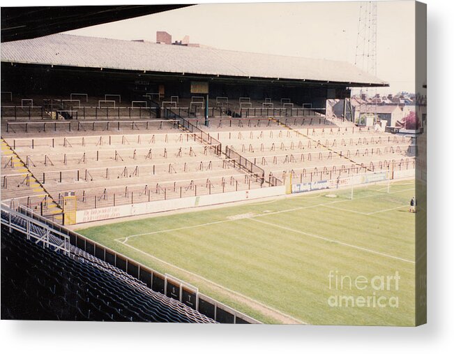 Fulham Acrylic Print featuring the photograph Fulham - Craven Cottage - North Stand Hammersmith End 1 - April 1991 by Legendary Football Grounds