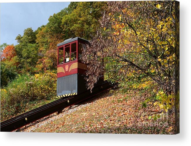 Funicular Acrylic Print featuring the photograph Funicular Descending by Cindy Manero