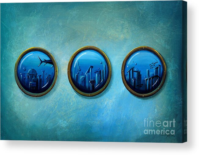Porthole Acrylic Print featuring the painting Gateway To Antiquity by Cindy Thornton