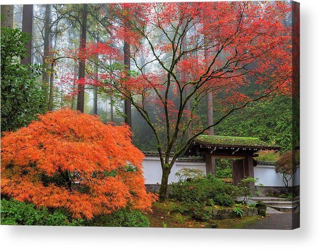 Japanese Garden Acrylic Print featuring the photograph Gateway to Portland Japanese Garden by David Gn