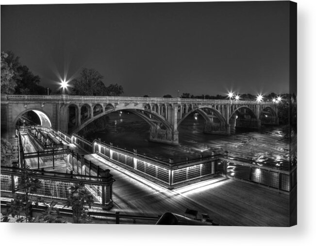 Congaree River Acrylic Print featuring the photograph Gervais Street B-W by Charles Hite