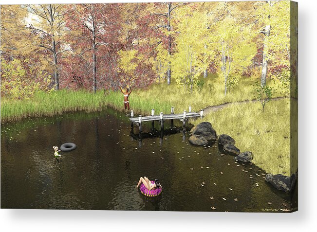 3d Acrylic Print featuring the painting Girls Day Out by Williem McWhorter