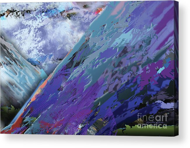 Abstract Acrylic Print featuring the digital art Glacial Vision by Jacqueline Shuler