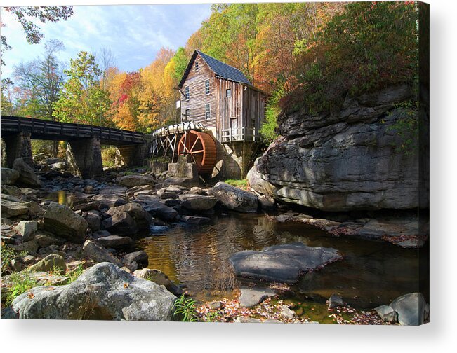 Mill Acrylic Print featuring the photograph Glade Creek Grist Mill by Steve Stuller