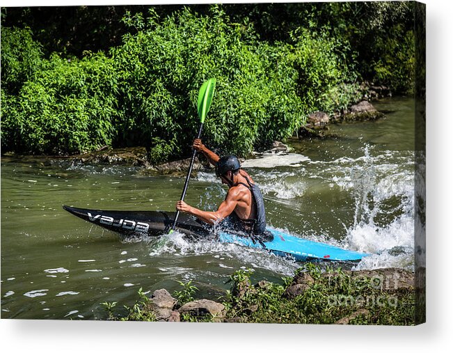 Race Acrylic Print featuring the photograph Go For It Paddle by Joann Long