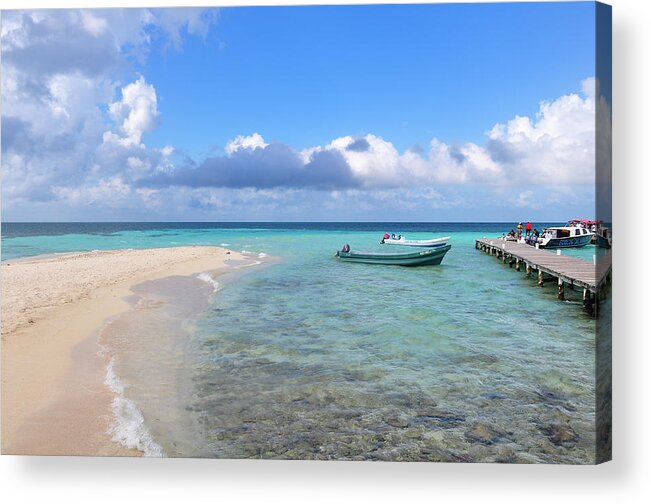 Belize Acrylic Print featuring the photograph Goff's Caye Island by Joel Thai
