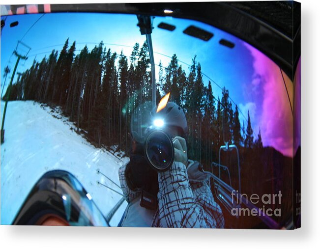  Acrylic Print featuring the digital art Goggle Selfie by Darcy Dietrich