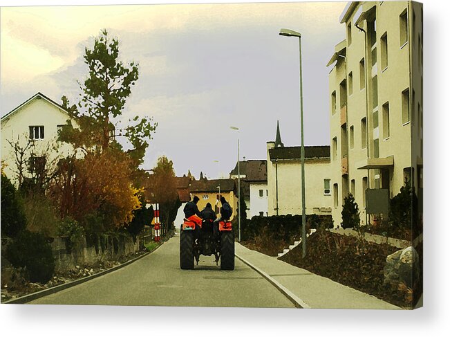  Swiss Scene Acrylic Print featuring the photograph Going Home by Chuck Shafer