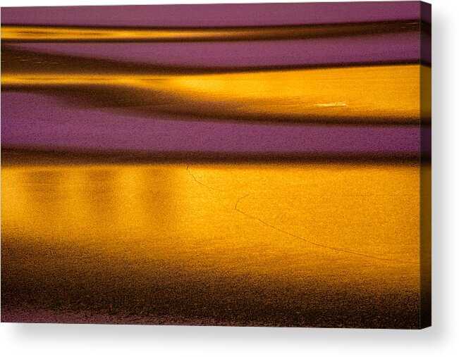 Winter Abstract Acrylic Print featuring the photograph Gold And Purple by Irwin Barrett