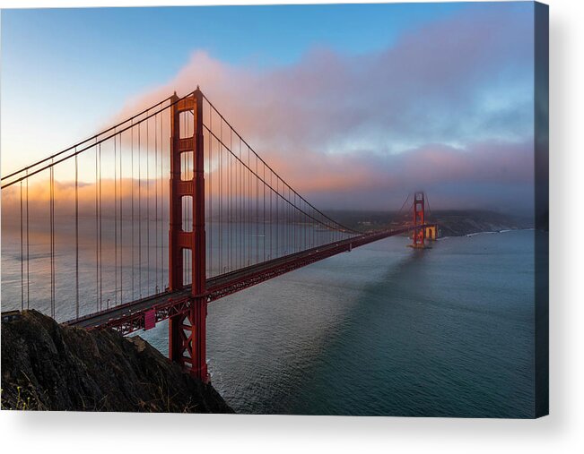 Landscape Acrylic Print featuring the photograph Golden Gate at Sunrise by Scott Cunningham